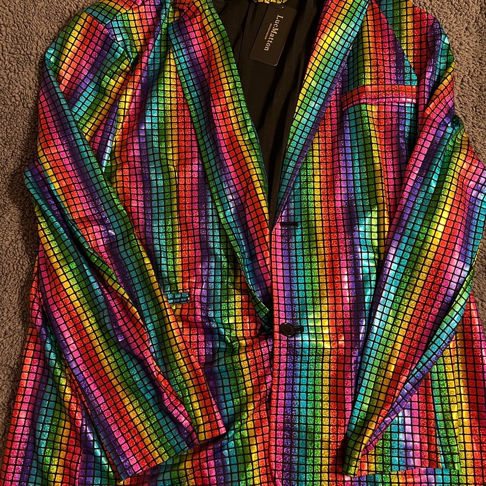 Vibrant Multicolor Suit Jacket and Pants.